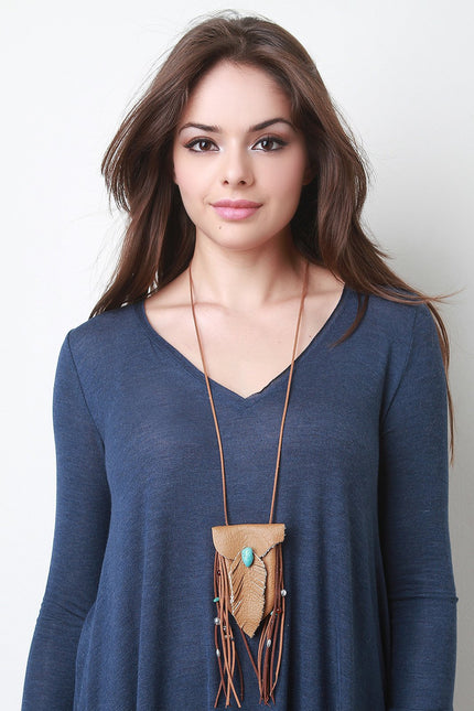 Vegan Leather Pouch Necklace
