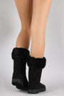 Bamboo Suede Fur Cuff Mid Calf Winter Boots