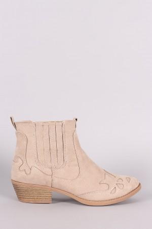 Qupid Western Stitched Ankle Boots