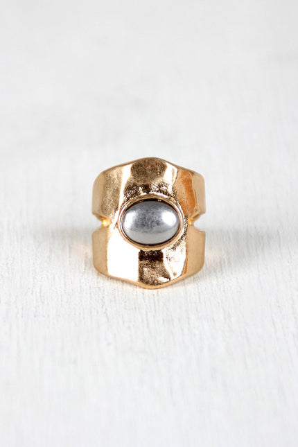 Prized Silver Stone Cutout Ring