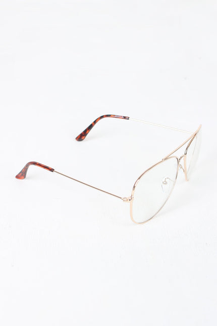 Wire Aviator Clear Lens Glasses