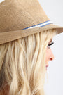 Nautical Trim Straw Fedora - NoveltyOne