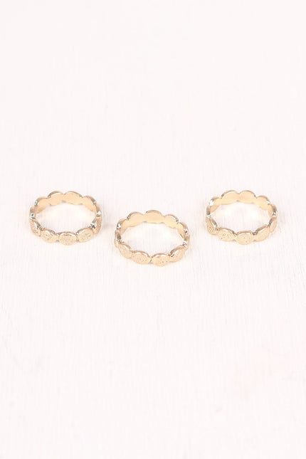 Scalloped Textured Ring Set
