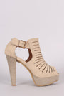 Cutout Nubuck Chunky Platform Mule Heel