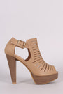 Cutout Nubuck Chunky Platform Mule Heel