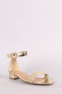 Bamboo Metallic Open Toe Ankle Strap Sandal