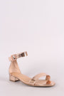 Bamboo Metallic Open Toe Ankle Strap Sandal