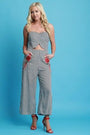 Striped Strapless Palazzo Jumpsuit