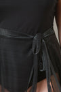Metallic Mesh Self-Tie Cover Up Maxi Skirt