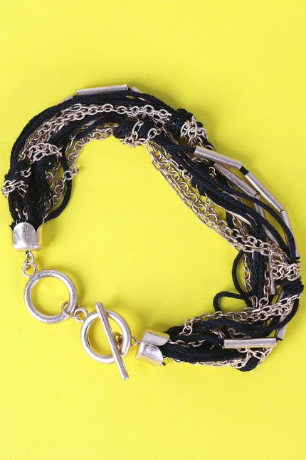 Threaded Chain Bar Accent Bracelet