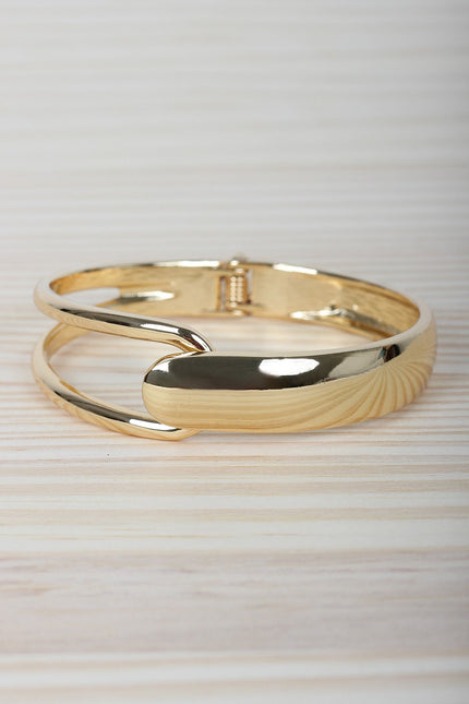 Shiny Metallic Open Cuff Bracelet