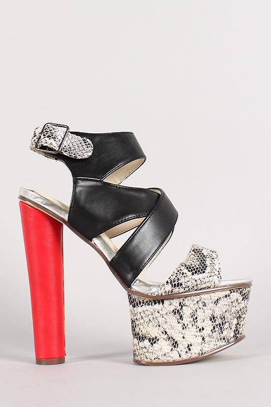 Strappy Open Toe Platform Heel