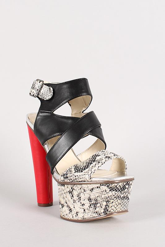 Strappy Open Toe Platform Heel