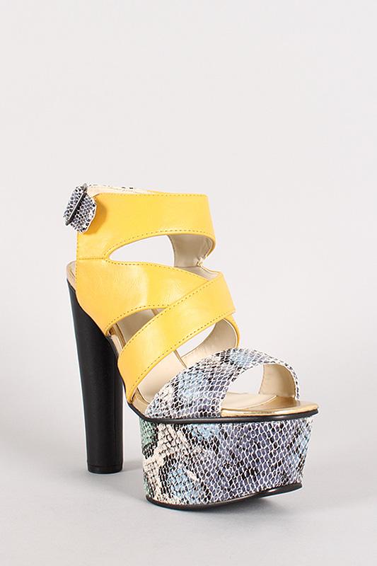 Strappy Open Toe Platform Heel
