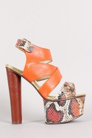 Strappy Open Toe Platform Heel