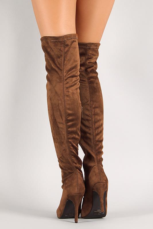 Breckelle Vegan Suede Stiletto Over-The-Knee Boot