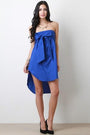 Oversized Bow Tie High Low Tube Dress