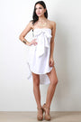 Oversized Bow Tie High Low Tube Dress