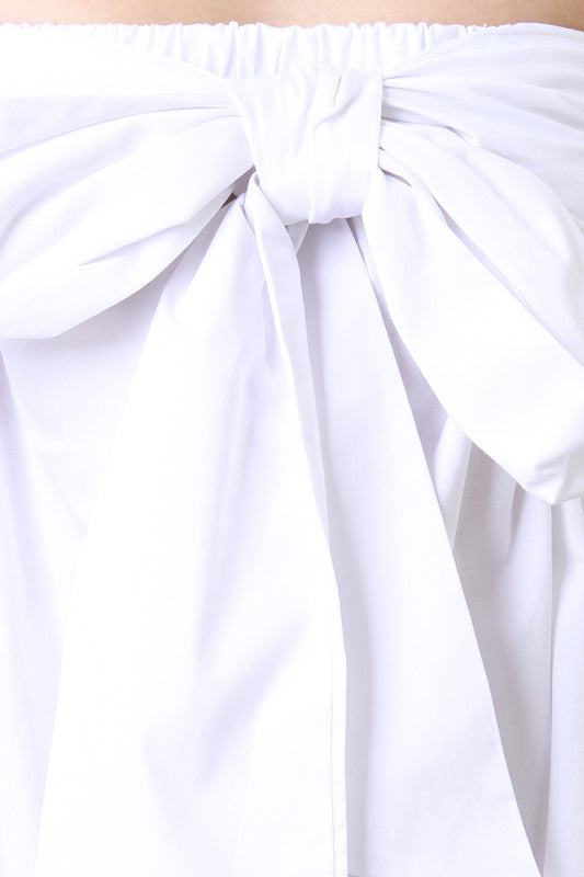 Oversized Bow Tie High Low Tube Dress