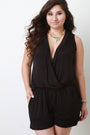 Sleeveless Surplice Romper