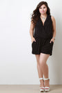 Sleeveless Surplice Romper