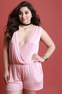 Sleeveless Surplice Romper