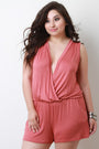 Sleeveless Surplice Romper