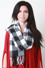 Gauze Knit Plaid Scarf - NoveltyOne
