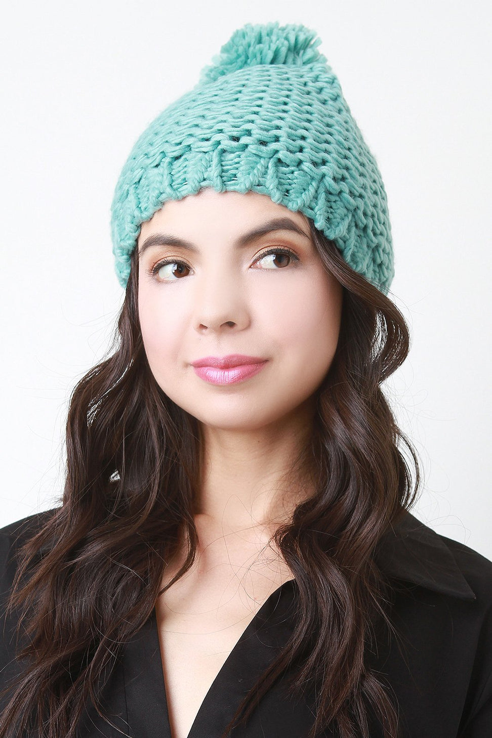 Loose Knit Pom Pom Beanie - NoveltyOne
