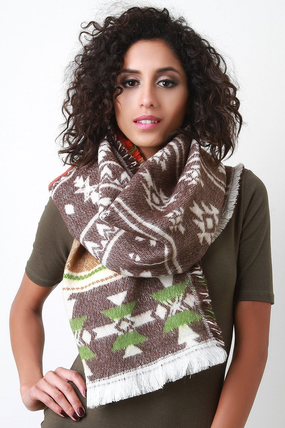 Multicolor Tribal Knit Scarf - NoveltyOne