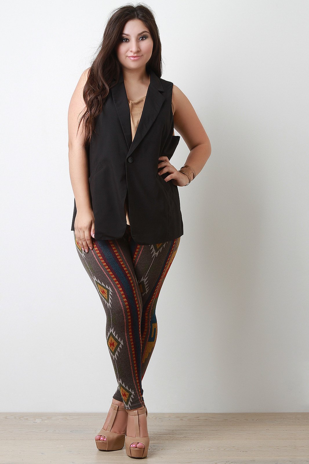 Notched Collar Pocket Sleeveless Vest - NoveltyOne