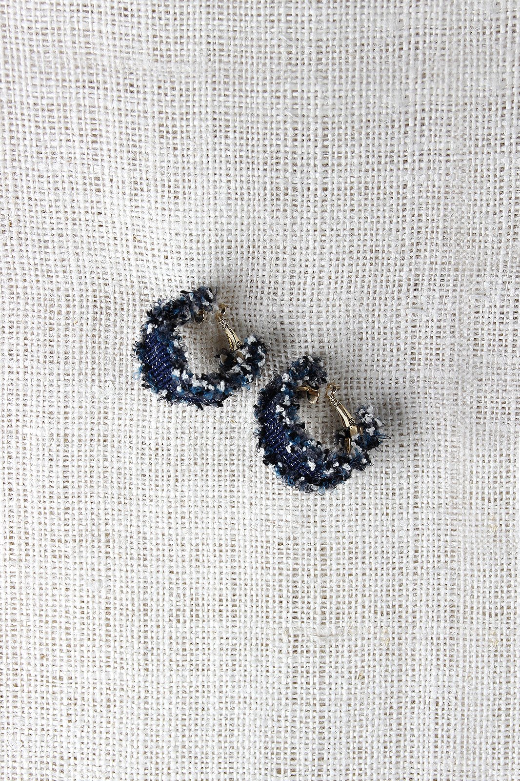 Denim Ruffle Hoop Earrings - NoveltyOne