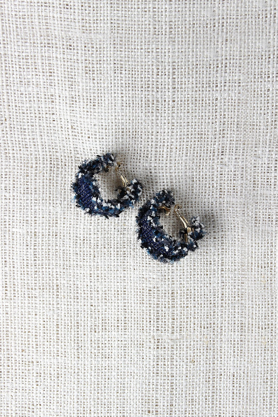 Denim Ruffle Hoop Earrings - NoveltyOne