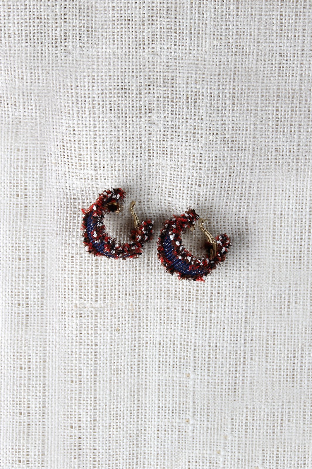 Denim Ruffle Hoop Earrings - NoveltyOne