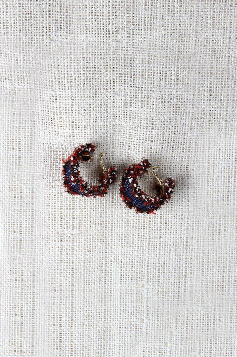 Denim Ruffle Hoop Earrings - NoveltyOne
