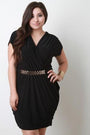 Ruched Surplice Dress With Belt