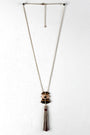 Multi-Colored Stone Tassel Necklace - NoveltyOne