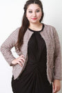 Frayed Long Sleeves Faux Pocket Collarless Jacket - NoveltyOne