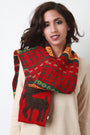 Loop Knit Reindeer Fair Isle Scarf - NoveltyOne
