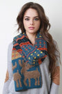 Loop Knit Reindeer Fair Isle Scarf - NoveltyOne