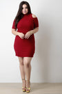 Open Shoulder Turtle Neck Dress