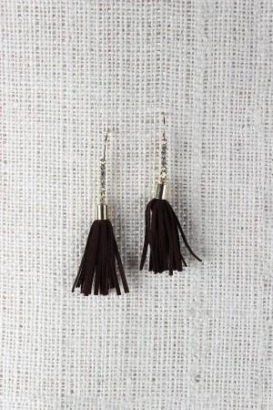 Faux Suede Tassel Dangle Earrings - NoveltyOne