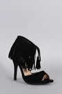 Fringe Cuff and Tassel Open Toe Heel - NoveltyOne