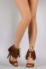 Fringe Cuff and Tassel Open Toe Heel - NoveltyOne