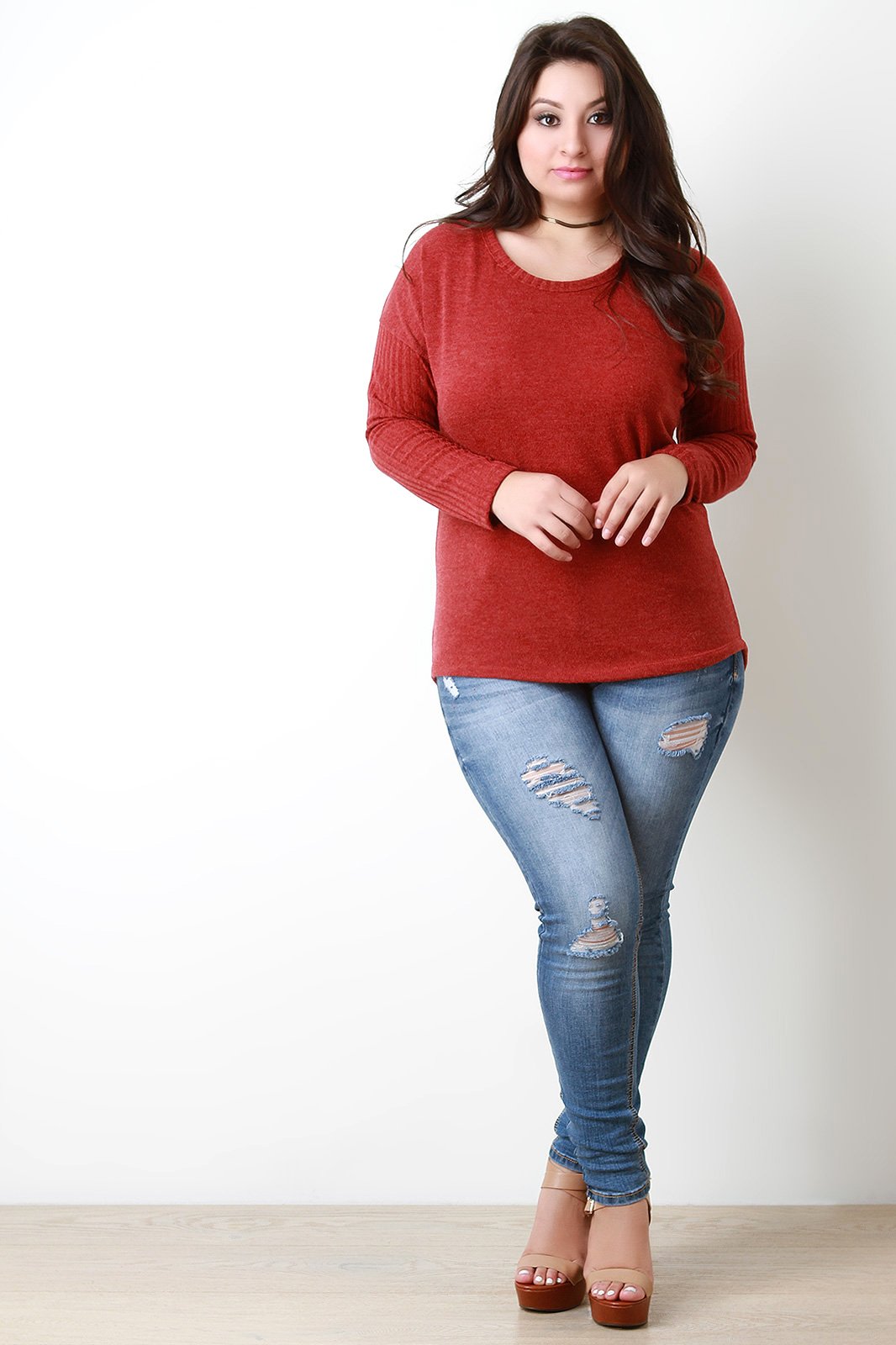 Button Back Sweater Top