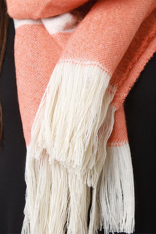 Fringe Hem Colorblock Scarf - NoveltyOne