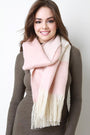 Fringe Hem Colorblock Scarf - NoveltyOne