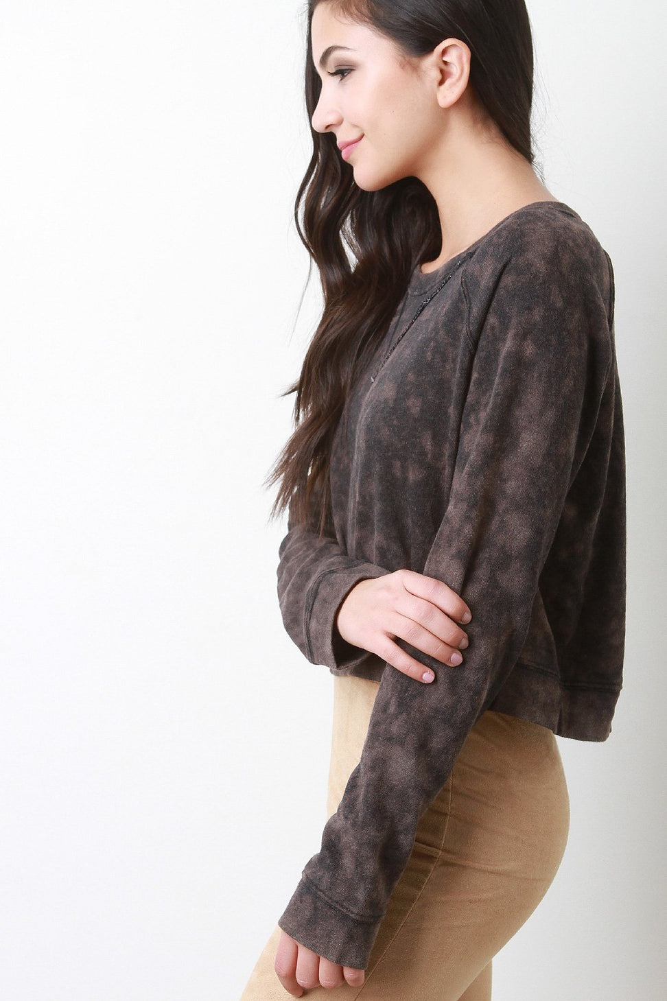 Mineral Wash Raglan Crop Top