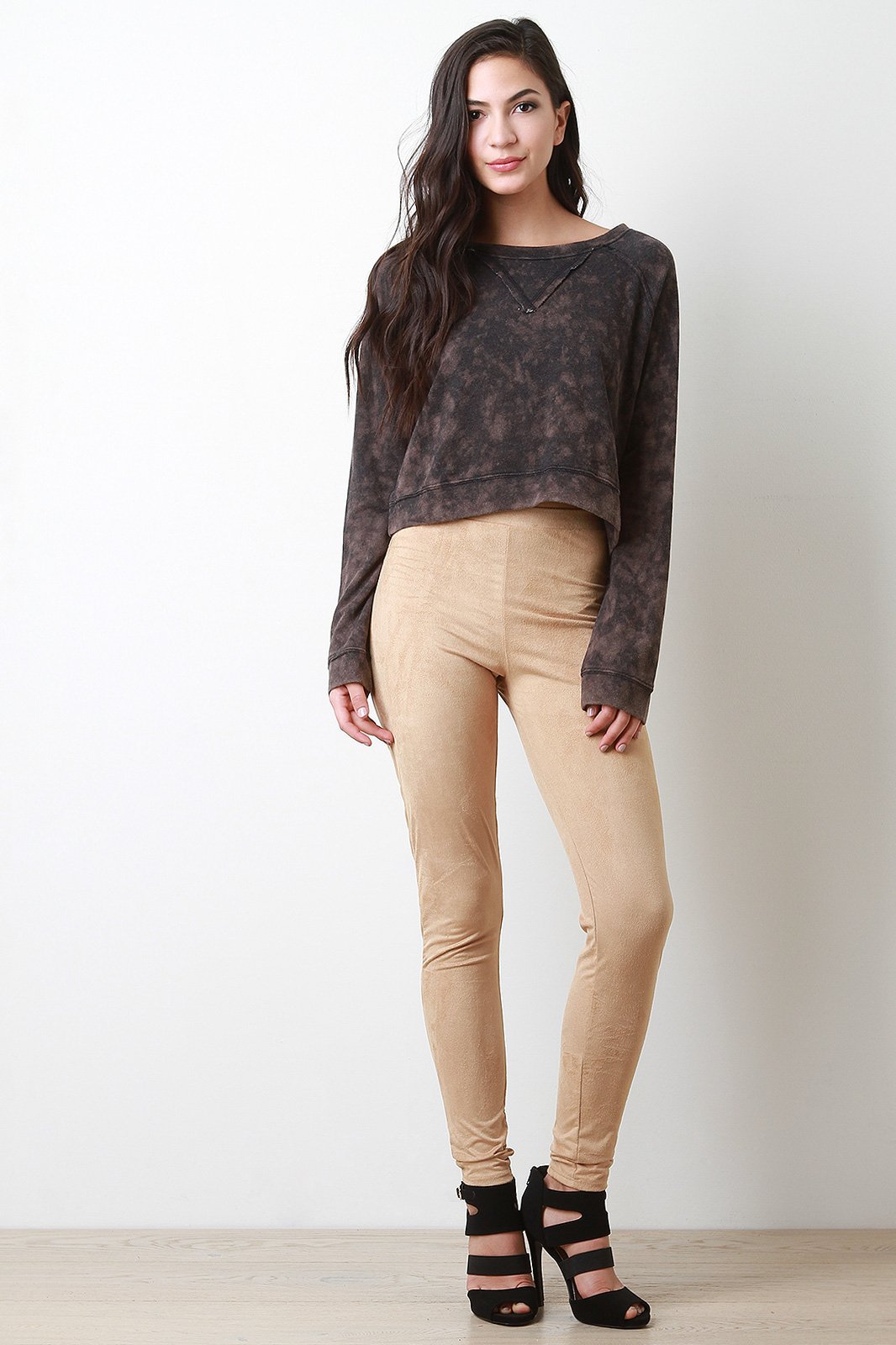 Mineral Wash Raglan Crop Top