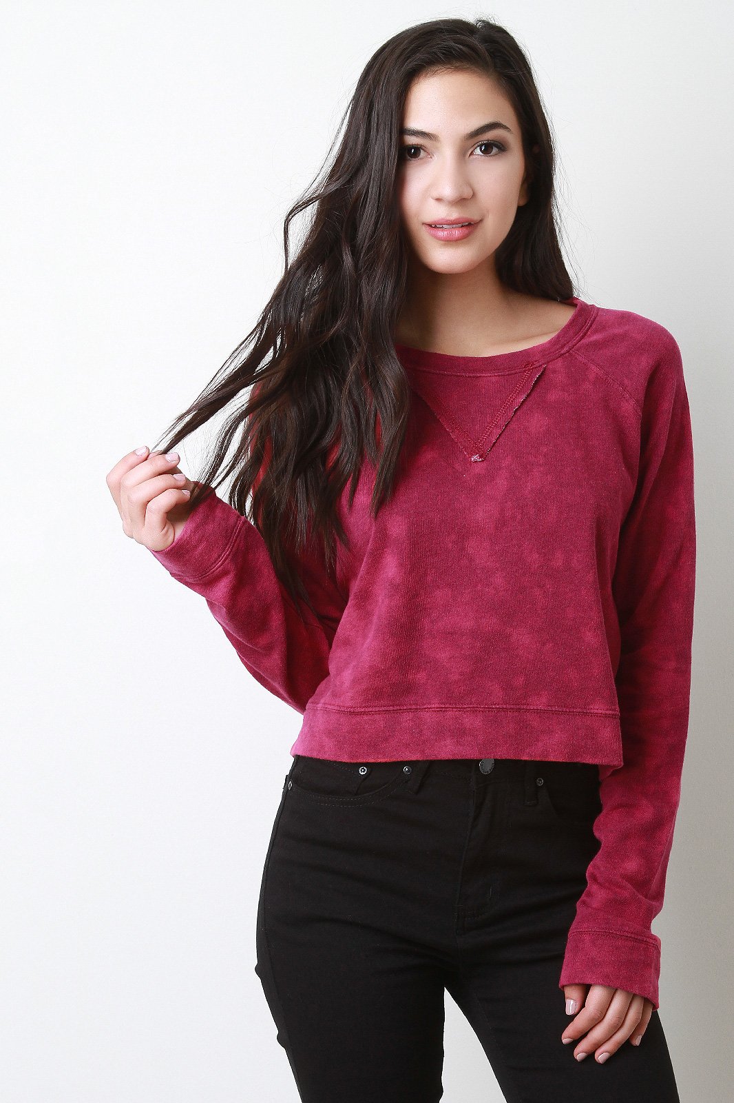 Mineral Wash Raglan Crop Top